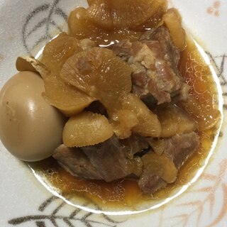 【圧力鍋で】豚肉と大根と卵の煮物